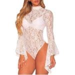 Body en dentelle avec manches espagnoles - Blanc / XS/S