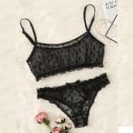 Ensemble de sous-vêtements en dentelle - Noir / XS