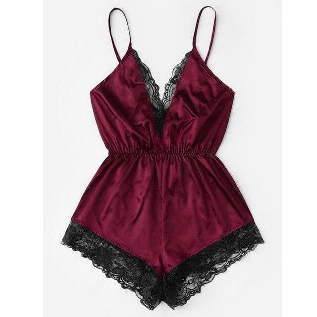 pyjama-femme-une-piece-avec-dentelle-maybella-fr-273 Pyjama femme une pièce avec dentelle - Bordeaux / XS