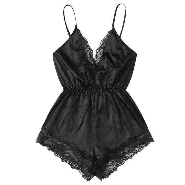 pyjama-femme-une-piece-avec-dentelle-maybella-fr-391 Pyjama femme une pièce avec dentelle - Noir / XS
