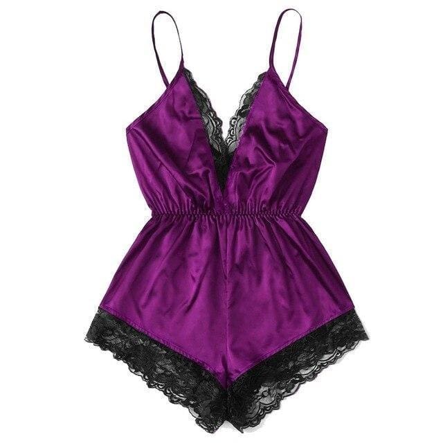 pyjama-femme-une-piece-avec-dentelle-maybella-fr-868 Pyjama femme une pièce avec dentelle - Violet / XS