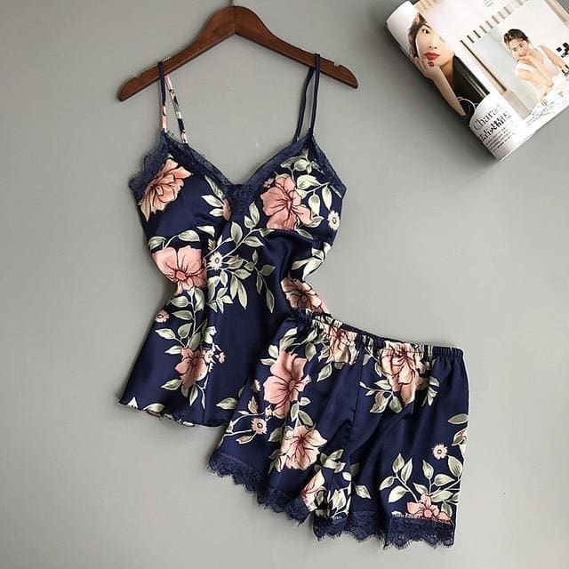 pyjama-fleuri-femme-maybella-fr-537 Pyjama fleuri femme - Bleu marin / S
