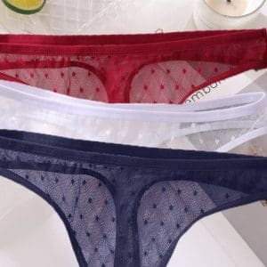 String transparent - pack de 3 - Blanc Blanc Bleu / S/M