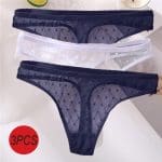 String transparent - pack de 3 - Noir Blanc Bleu / S/M